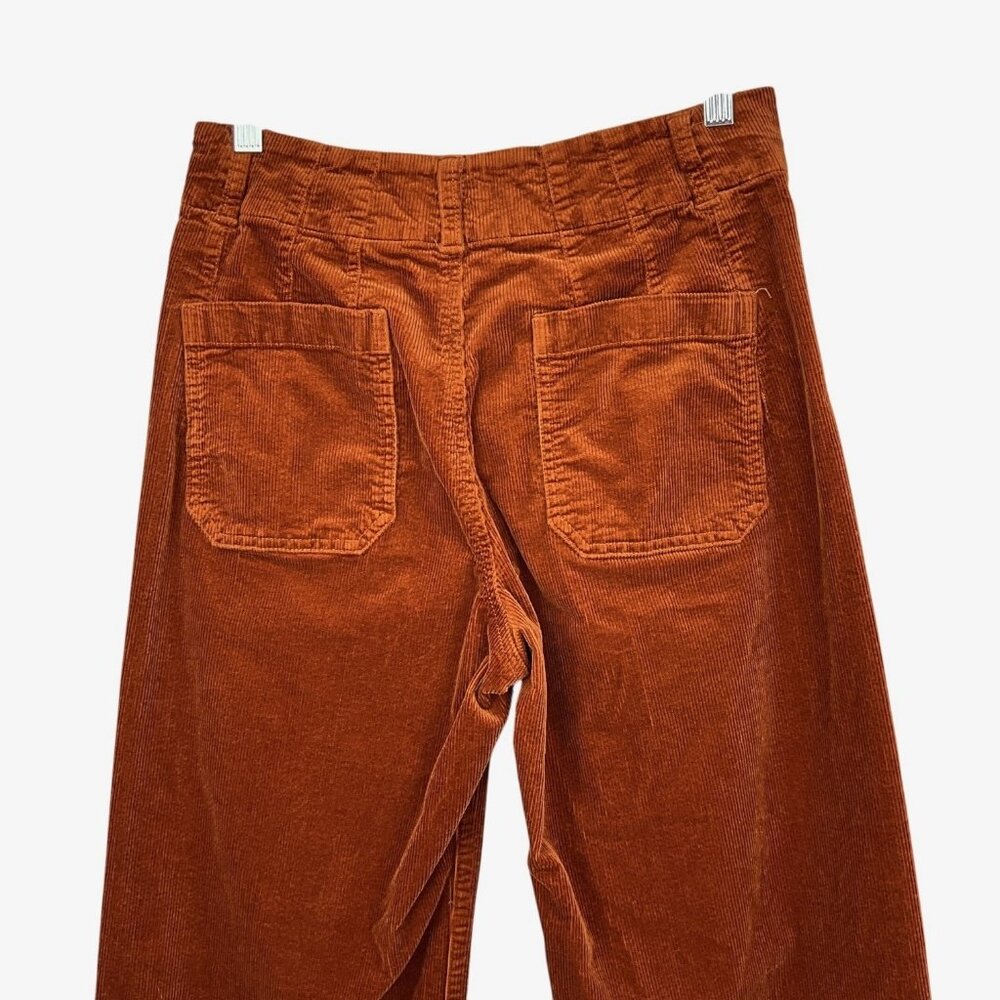 Maeve The Colette Corduroy Pants Womens 29P Orange Cropped Wide Leg Petite - Picture 4 of 10